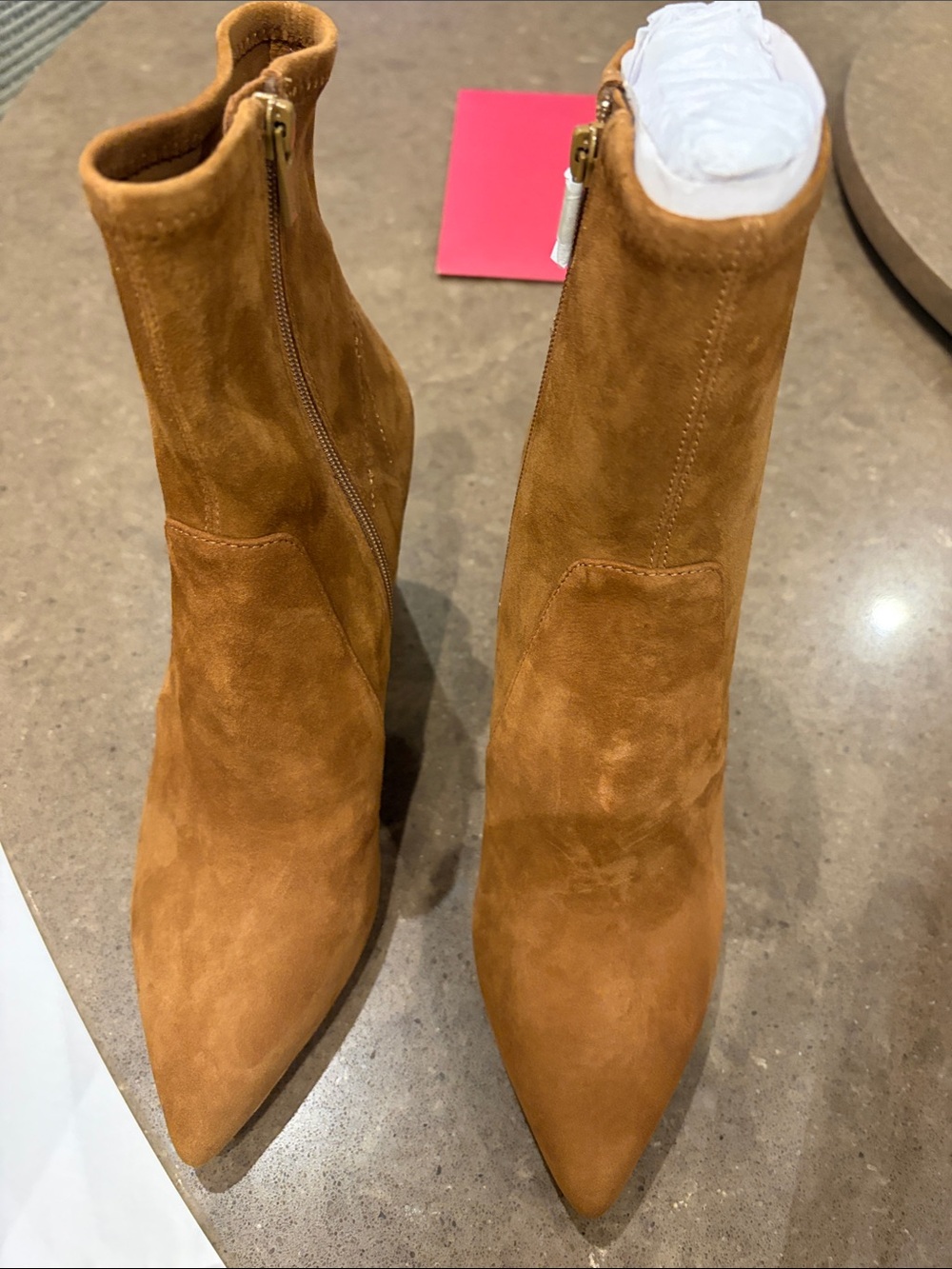 Loeffler Randall Chestnut Suede Pointed-Toe Ankle Booties